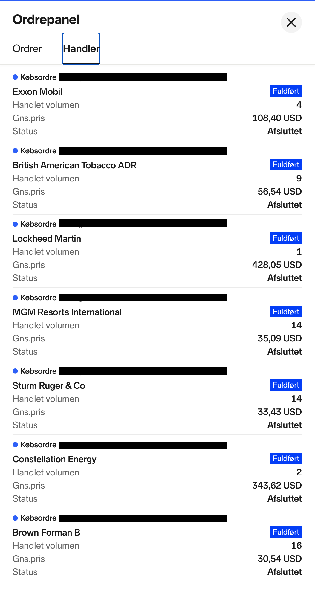 Buy Order Screenshot